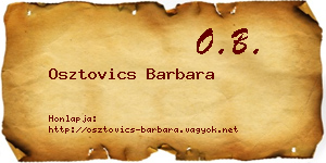 Osztovics Barbara névjegykártya